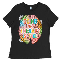 Black going to therapy is cool Ladies Tee - NancyCooperArtShop