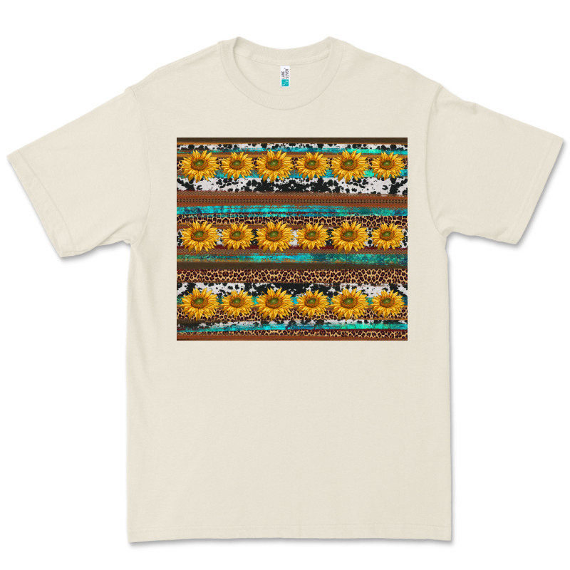 Sunflowers Leopard Cowhide Turquoise Premium Tee by BarkalooDesign | Teevron