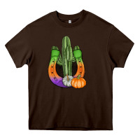 Chocolate Brown horseshoe halloween cactus Heavy Core Tee - AdoDesignShop