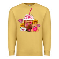 Antique Gold Valentines Day Frappe Coffee Premium Sweatshirt - FaDigitalArtStudio