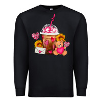 Black Valentines Day Frappe Coffee Premium Sweatshirt - FaDigitalArtStudio