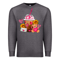 Charcoal Heather Valentines Day Frappe Coffee Premium Sweatshirt - FaDigitalArtStudio