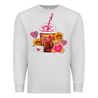 Dove Grey Valentines Day Frappe Coffee Premium Sweatshirt - FaDigitalArtStudio