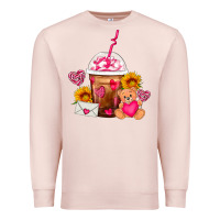 Pale Pink Valentines Day Frappe Coffee Premium Sweatshirt - FaDigitalArtStudio