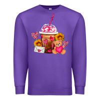 Purple Valentines Day Frappe Coffee Premium Sweatshirt - FaDigitalArtStudio