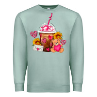 Seafoam Valentines Day Frappe Coffee Premium Sweatshirt - FaDigitalArtStudio