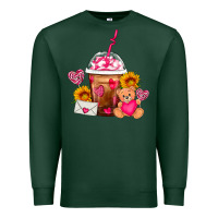 Sports Green Valentines Day Frappe Coffee Premium Sweatshirt - FaDigitalArtStudio