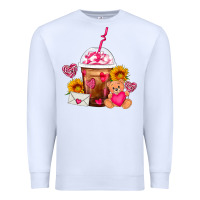 White Valentines Day Frappe Coffee Premium Sweatshirt - FaDigitalArtStudio