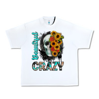 White beautiful crazy skull Urban Heavy Tee - JahusDesignShop