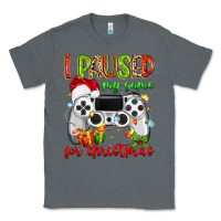 Charcoal Heather i paused my game for christmas Classic Tee - MaliasSmallBusiness
