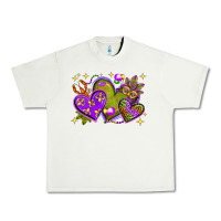 Pistachio Mardi Gras Hearts Urban Heavy Tee - BundleAndBundleShop