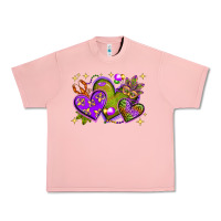 Salmon Mardi Gras Hearts Urban Heavy Tee - BundleAndBundleShop