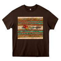 Chocolate Brown arrow wooden sunflower Heavy Core Tee - Artiststas