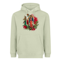 Matcha Our Lady Of Guadalupe Mexican Flag Cactus Roses Heavyweight Hoodie - FaDigitalArtStudio
