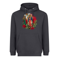 Smoke Our Lady Of Guadalupe Mexican Flag Cactus Roses Heavyweight Hoodie - FaDigitalArtStudio