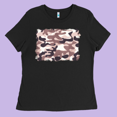 Milky Camouflage Ladies Tee Designed By Barkaloodesign