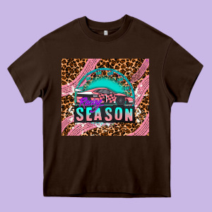 Pink Racing Car Heavy Core Tee Designed By Adodesignshop