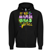 Black its mardi gras yall Zipper Hoodie - CowGirlArtShop