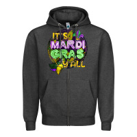 Charcoal Heather its mardi gras yall Zipper Hoodie - CowGirlArtShop