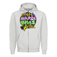 Dove Grey its mardi gras yall Zipper Hoodie - CowGirlArtShop