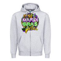 Heather Grey its mardi gras yall Zipper Hoodie - CowGirlArtShop