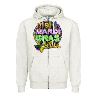 Oatmeal Heather its mardi gras yall Zipper Hoodie - CowGirlArtShop
