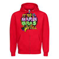 Red its mardi gras yall Zipper Hoodie - CowGirlArtShop