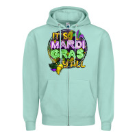 Seafoam its mardi gras yall Zipper Hoodie - CowGirlArtShop