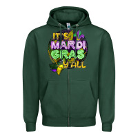Its Mardi Gras Yall Zipper Hoodie | Teevron