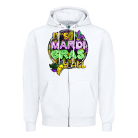 White its mardi gras yall Zipper Hoodie - CowGirlArtShop