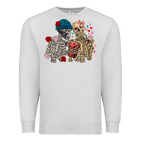 Dove Grey Skeleton couple Valentine's Day Premium Sweatshirt - FaDigitalArtStudio