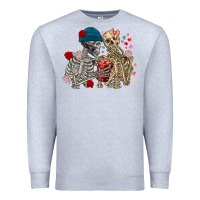 Heather Grey Skeleton couple Valentine's Day Premium Sweatshirt - FaDigitalArtStudio