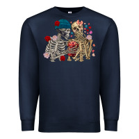 Navy Skeleton couple Valentine's Day Premium Sweatshirt - FaDigitalArtStudio
