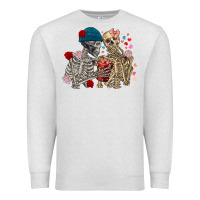 Oatmeal Heather Skeleton couple Valentine's Day Premium Sweatshirt - FaDigitalArtStudio