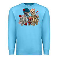 Ocean Blue Skeleton couple Valentine's Day Premium Sweatshirt - FaDigitalArtStudio