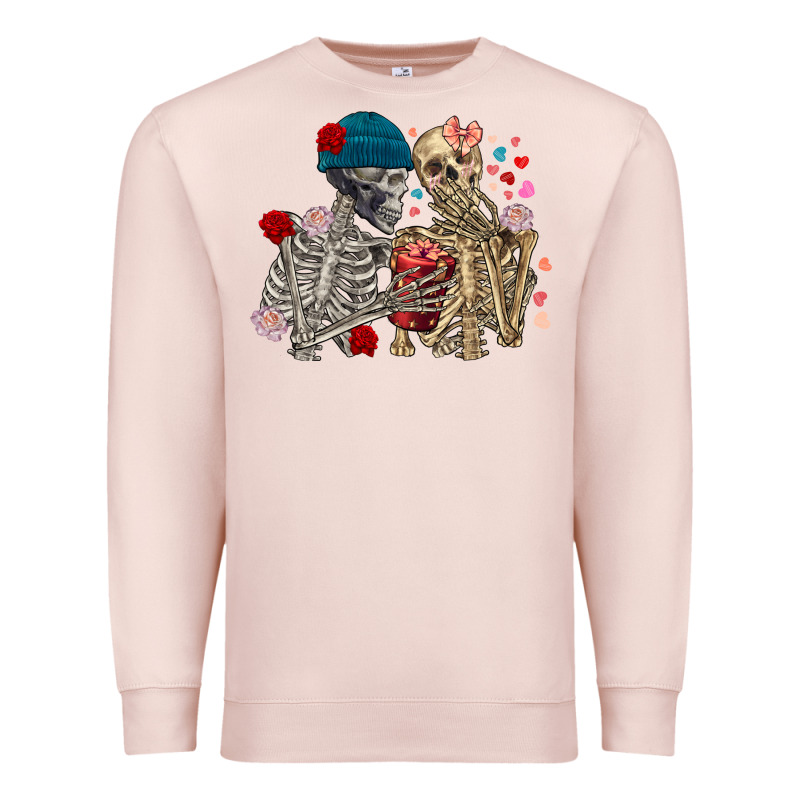 Skeleton Couple Valentine's Day Premium Sweatshirt by FaDigitalArtStudio | Teevron