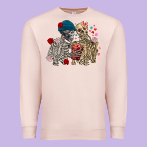 Skeleton Couple Valentine's Day Premium Sweatshirt Designed By Fadigitalartstudio