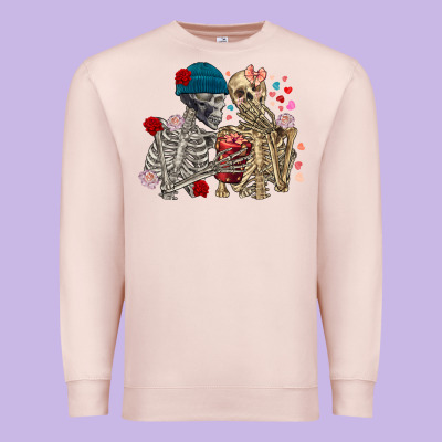 Skeleton Couple Valentine's Day Premium Sweatshirt Designed By Fadigitalartstudio