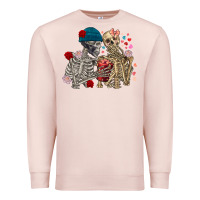 Pale Pink Skeleton couple Valentine's Day Premium Sweatshirt - FaDigitalArtStudio