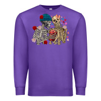 Purple Skeleton couple Valentine's Day Premium Sweatshirt - FaDigitalArtStudio