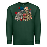 Sports Green Skeleton couple Valentine's Day Premium Sweatshirt - FaDigitalArtStudio
