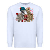 White Skeleton couple Valentine's Day Premium Sweatshirt - FaDigitalArtStudio