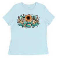 Baby Blue god is good all the time Ladies Tee - NancyCooperArtShop