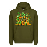 Army Green Lucky Mom  St. Patrick's Day Premium Hoodie - CowGirlArtShop