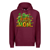 Burgundy Lucky Mom  St. Patrick's Day Premium Hoodie - CowGirlArtShop