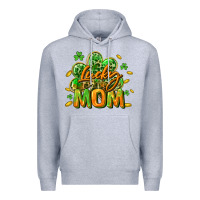 Heather Grey Lucky Mom  St. Patrick's Day Premium Hoodie - CowGirlArtShop