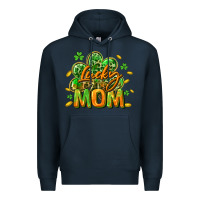 Navy Lucky Mom  St. Patrick's Day Premium Hoodie - CowGirlArtShop
