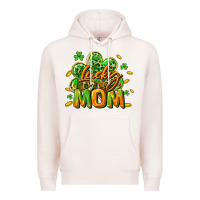 Pale Pink Lucky Mom  St. Patrick's Day Premium Hoodie - CowGirlArtShop