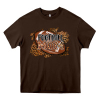 Chocolate Brown football mom Heavy Core Tee - AdoDesignShop
