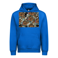 Cobalt Dog Pattern Urban Hoodie - CowhideDigitalArt